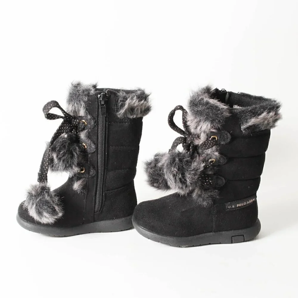 U.S. Polo Assn. Girls Snow Boots, Size 5 - Stylish & Warm!